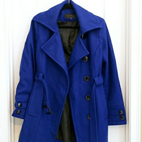 Cobalt Blue/Royal Blue Winter Wool Pea/Trench Coat - Picture 4 of 8